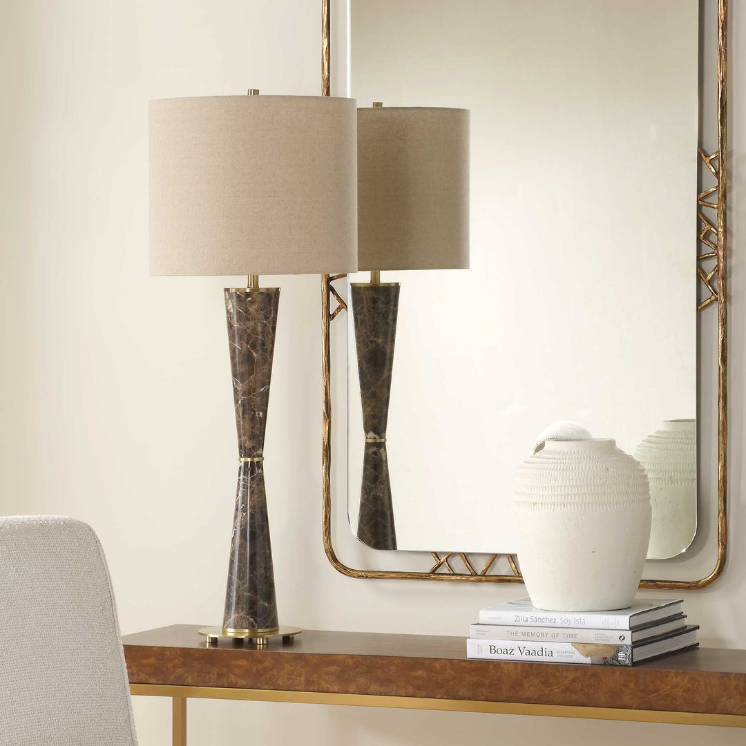 American Home Furniture Uttermost Jameson Marble Cones Table Lamp