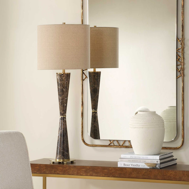 American Home Furniture Uttermost Jameson Marble Cones Table Lamp