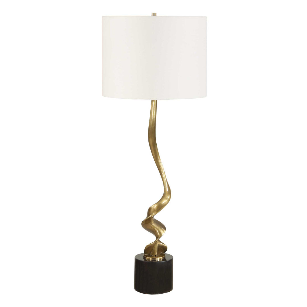 Spiraling Cordless Brass Buffet Lamp