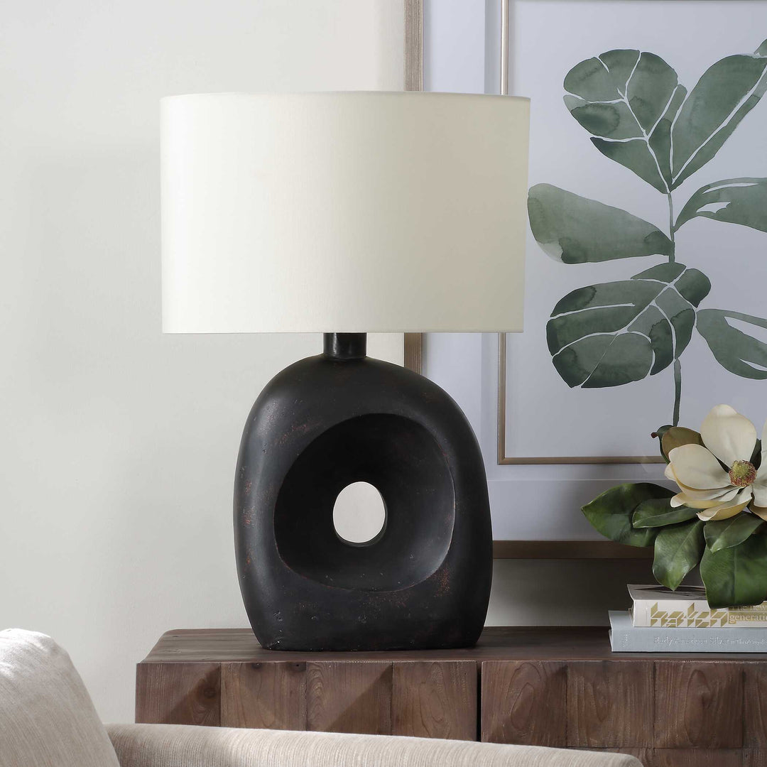 American Home Furniture Uttermost Peephole Outdoor Bronze Table Lamp