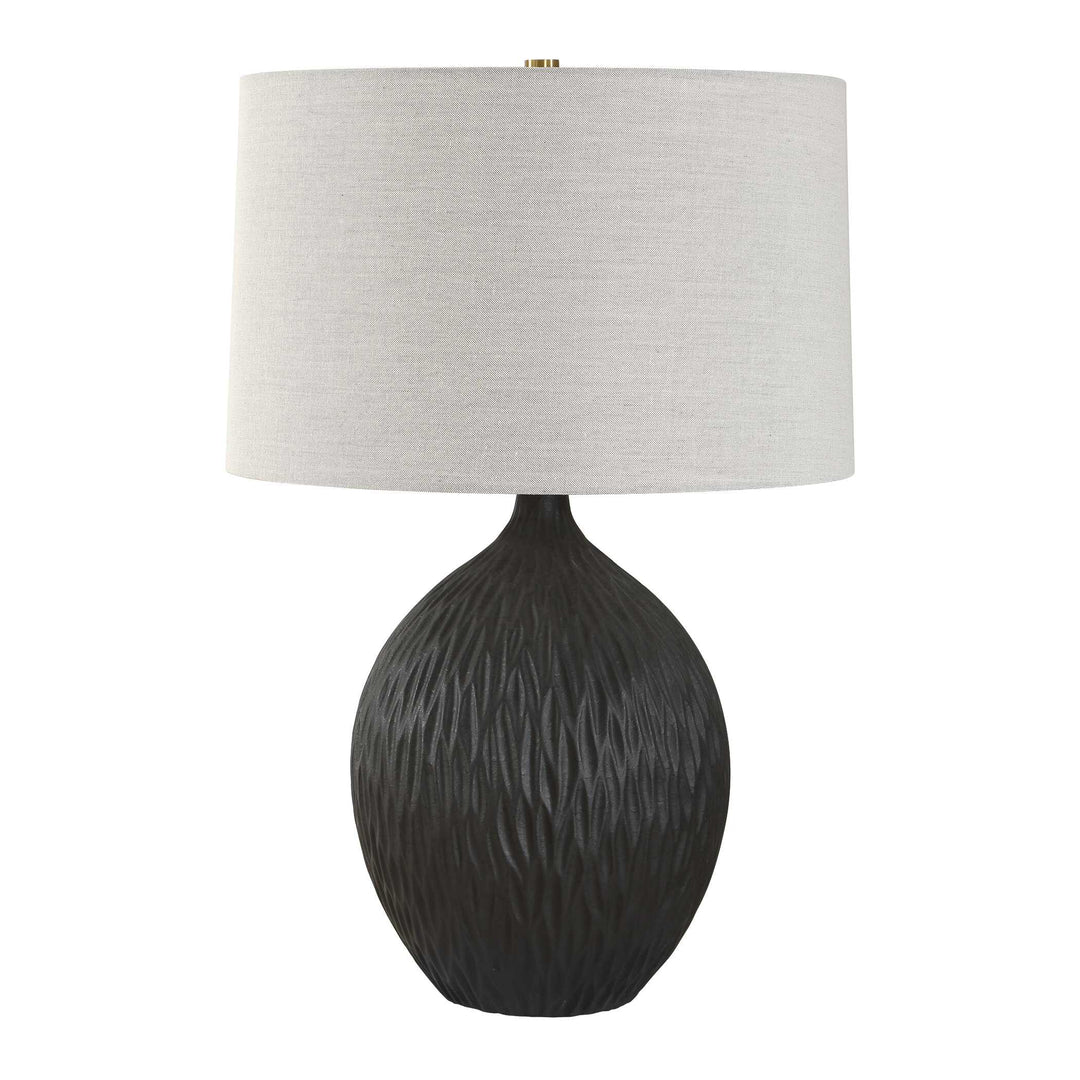 Levee Satin Black Table Lamp