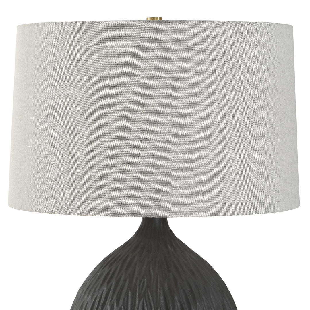 Levee Satin Black Table Lamp