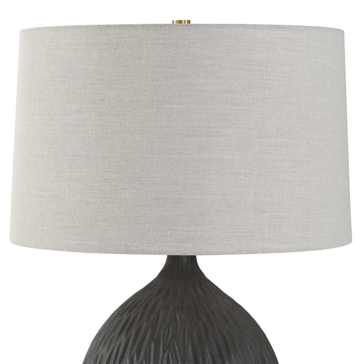 Levee Satin Black Table Lamp