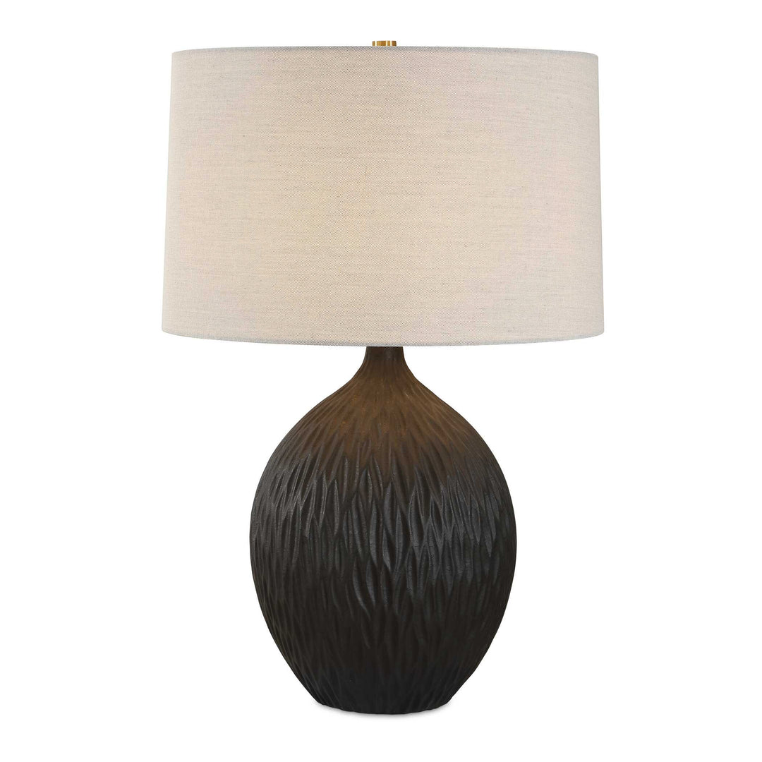 Levee Satin Black Table Lamp