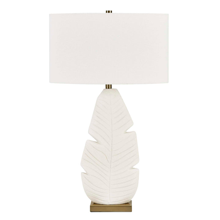 Palm Leaf White Table Lamp