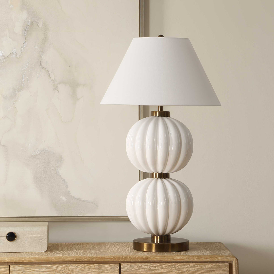 Irena White Sphere Table Lamp