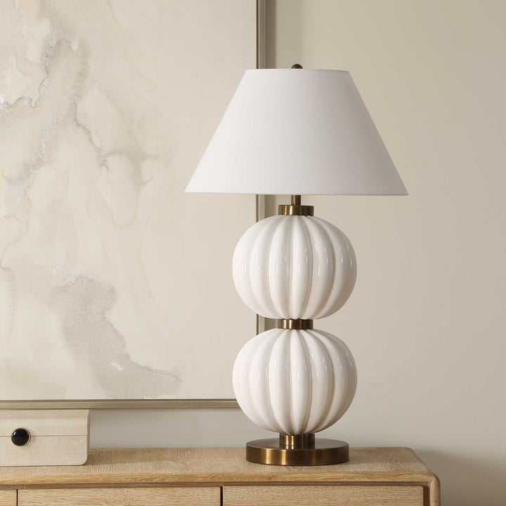 Irena White Sphere Table Lamp