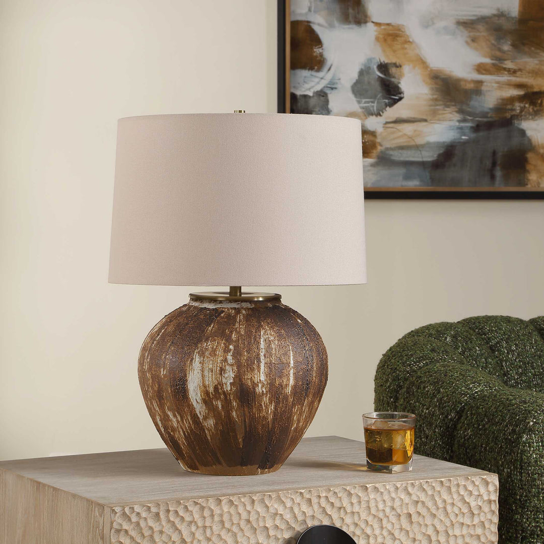 Mckinley Textured Brown Table Lamp