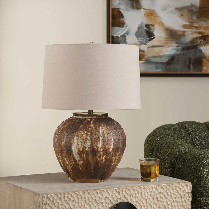 Mckinley Textured Brown Table Lamp