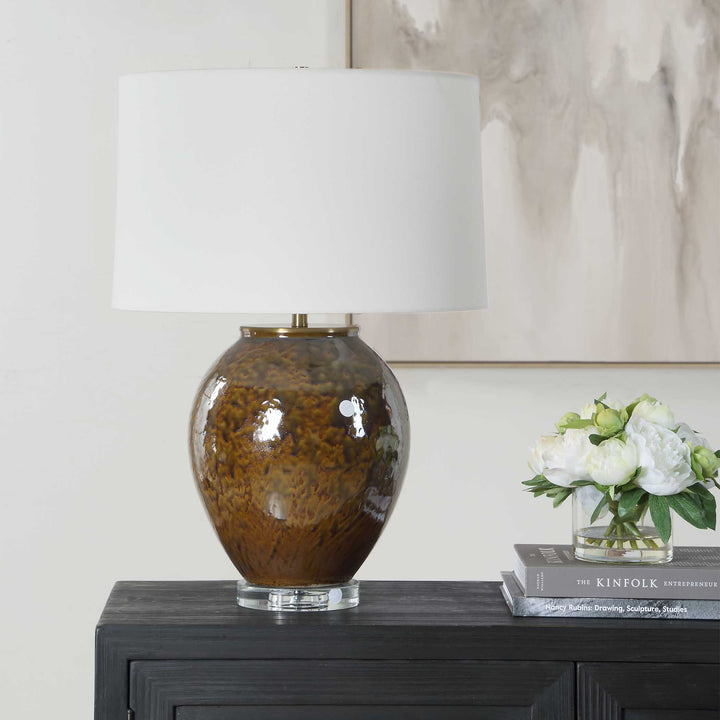 Rye Glazed Brown Table Lamp