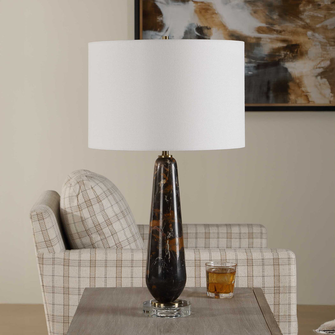 Dames Dark Marble Table Lamp