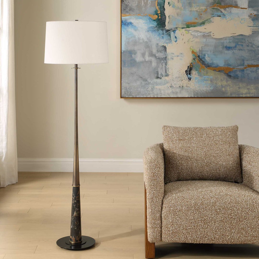 Tallarico Brass & Marble Floor Lamp