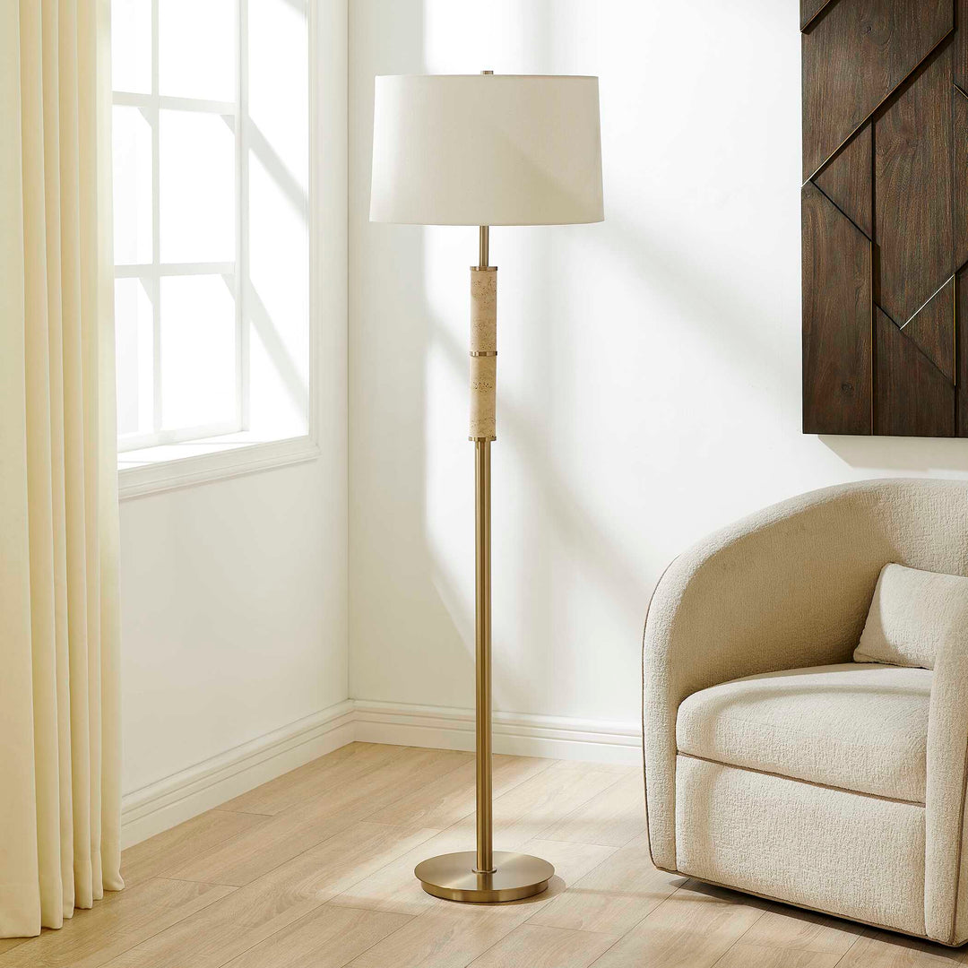 Verlaine Travertine Floor Lamp