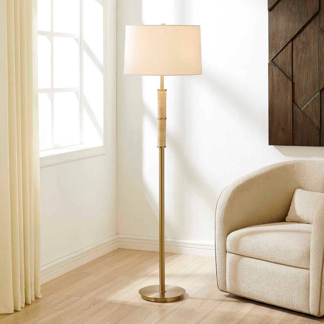 Verlaine Travertine Floor Lamp
