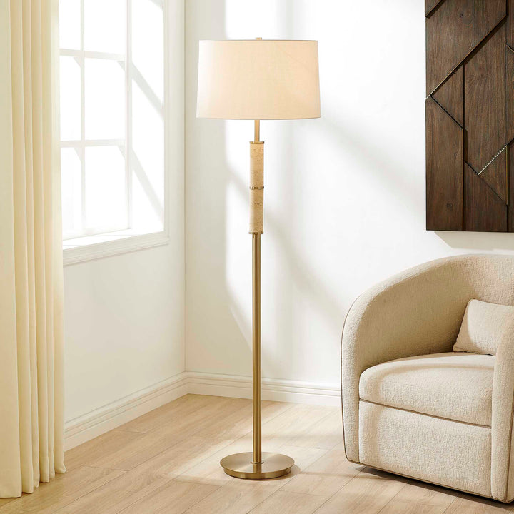 Verlaine Travertine Floor Lamp