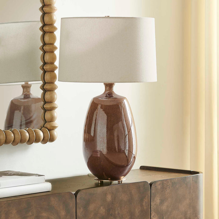 Vinson Glossy Brown Table Lamp
