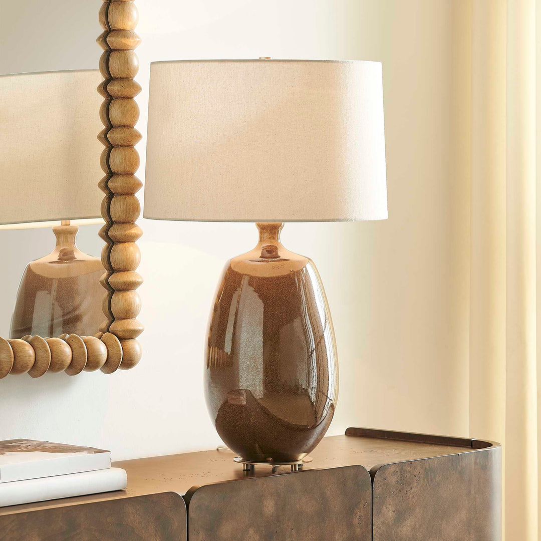 Vinson Glossy Brown Table Lamp
