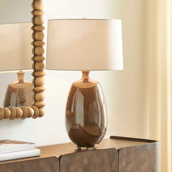Vinson Glossy Brown Table Lamp