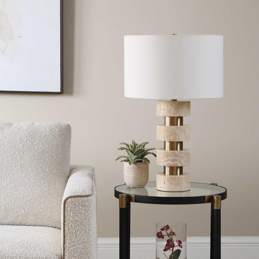 Makani Travertine Table Lamp