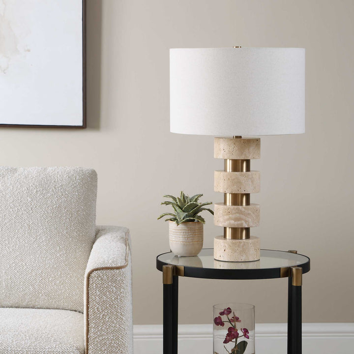 Makani Travertine Table Lamp