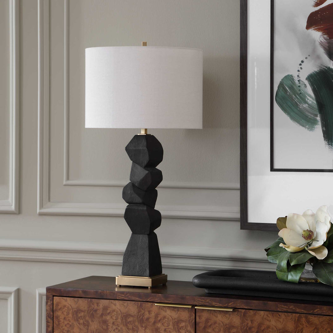 Demelo Stacked Wood Table Lamp
