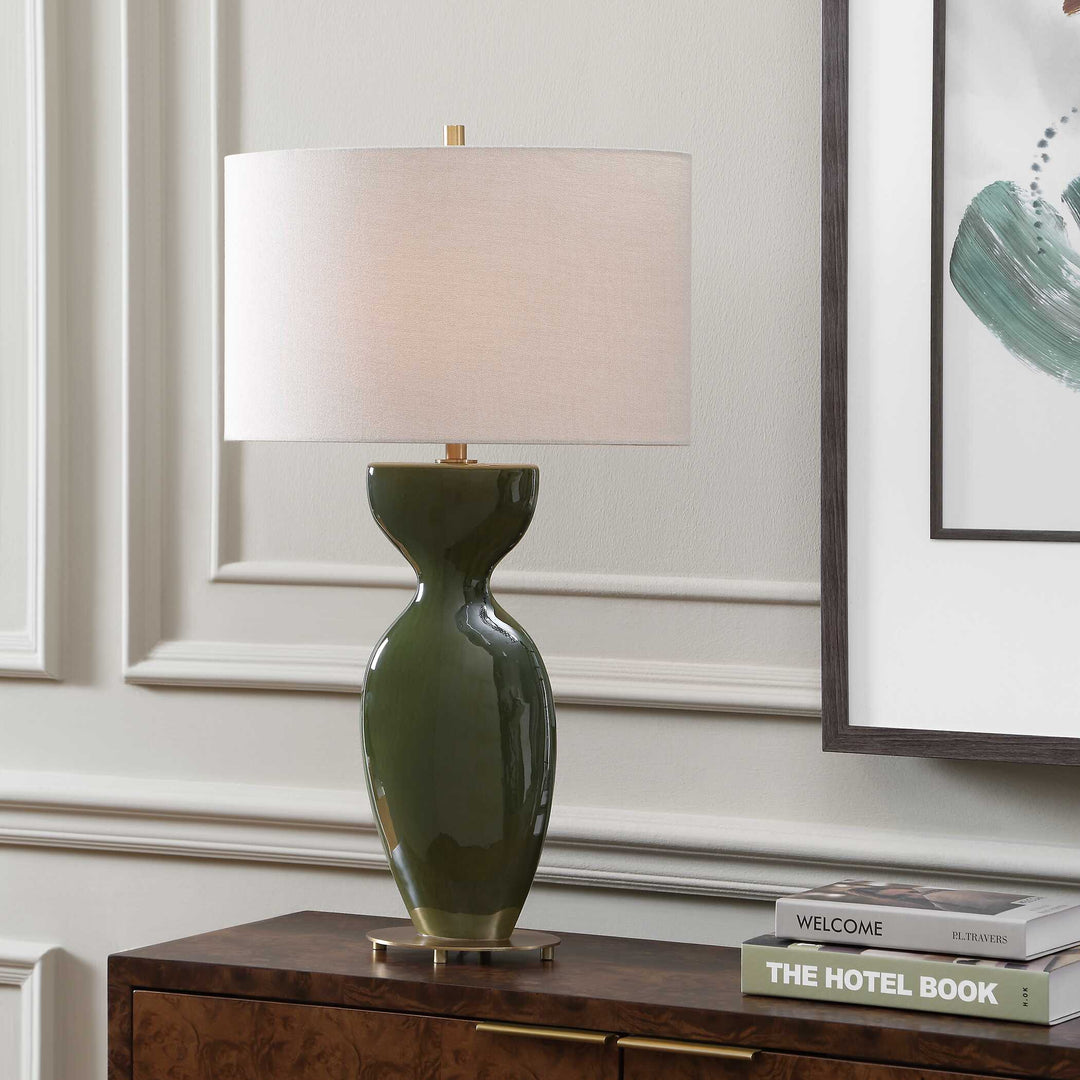Curhan Green Glaze Table Lamp