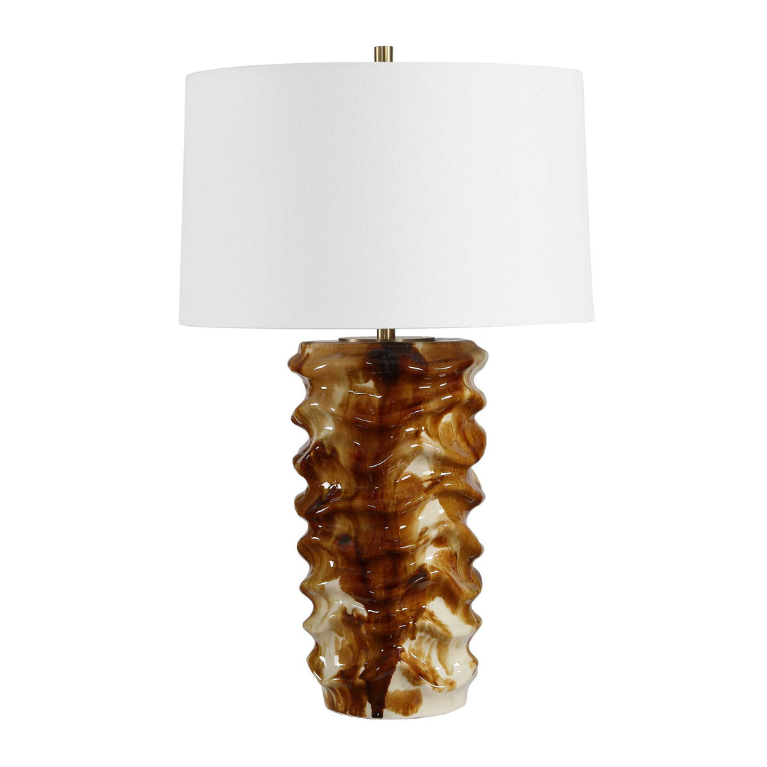 Bassa Brown Cream Glazed Table Lamp