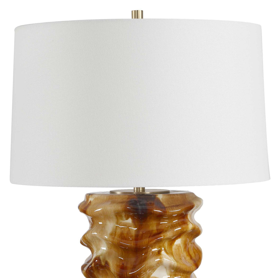 Bassa Brown Cream Glazed Table Lamp