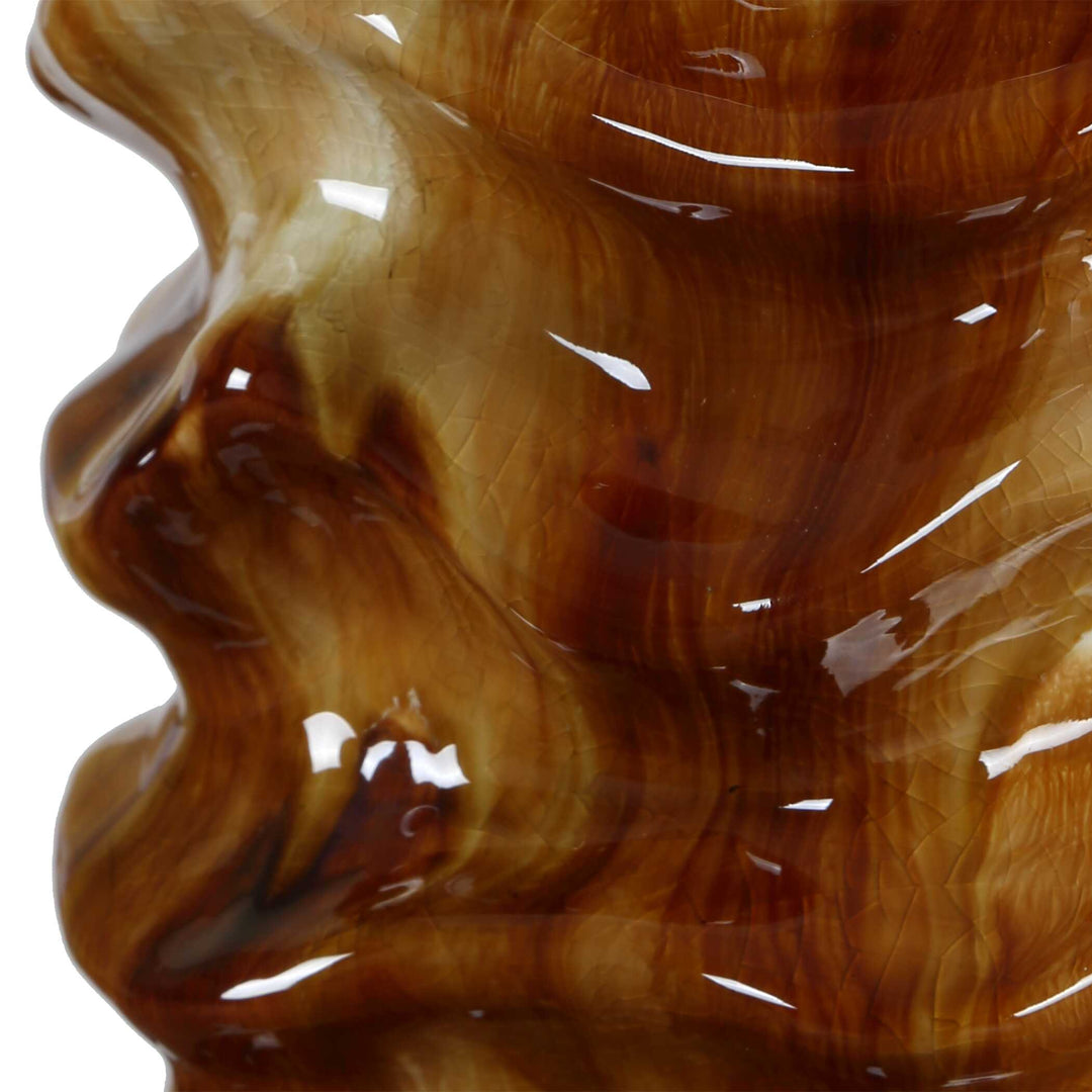 Bassa Brown Cream Glazed Table Lamp