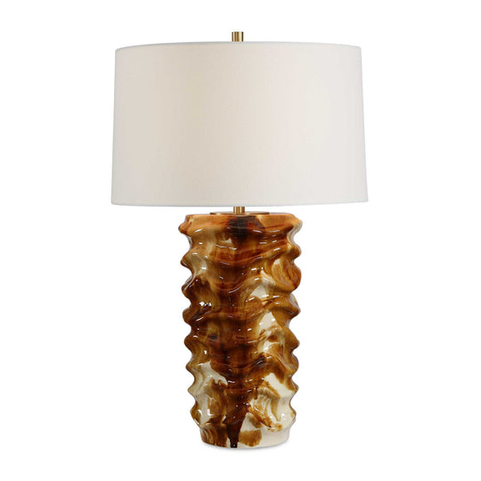 Bassa Brown Cream Glazed Table Lamp