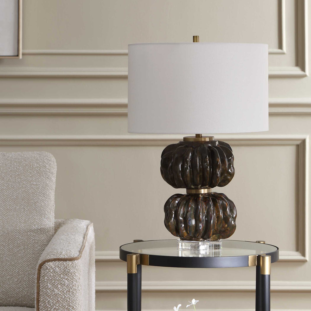 Jaudon Stacked Bronze Table Lamp