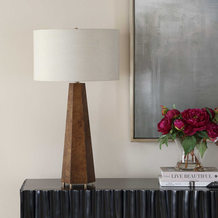 McCaffrey Tapered Burl Table Lamp