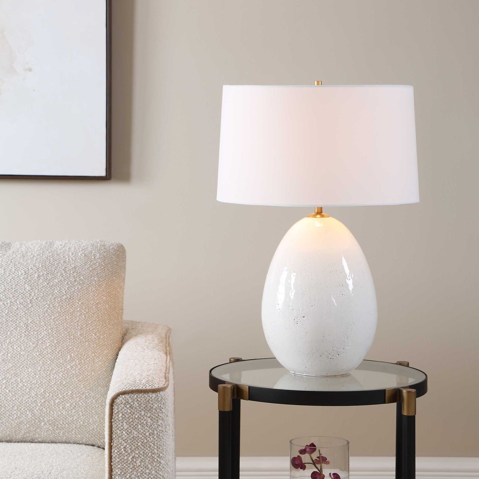 Avery White Glaze Table Lamp