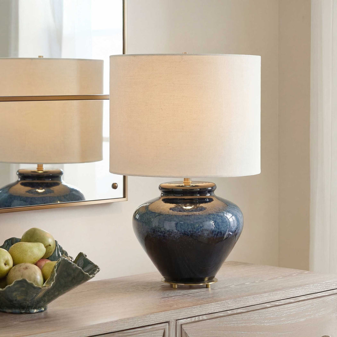 Andrus Blue Glaze Table Lamp