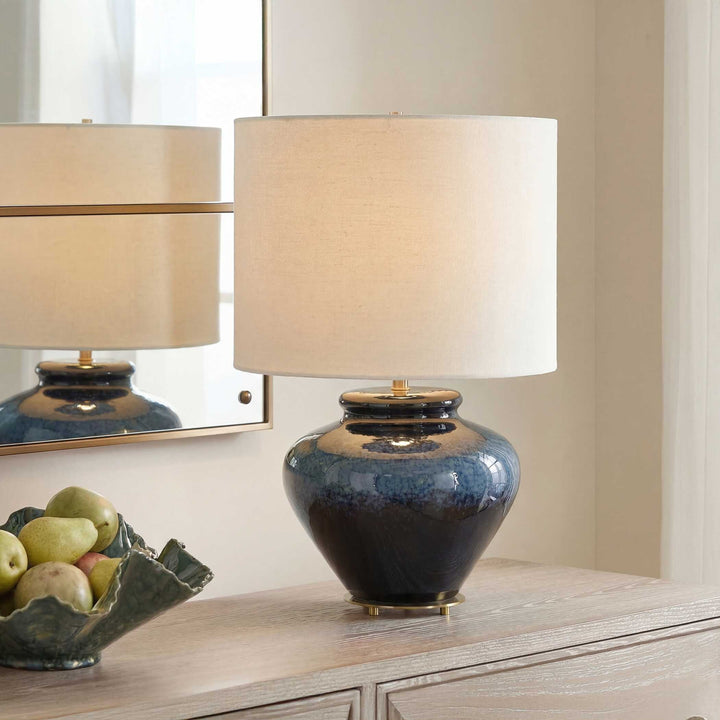 Andrus Blue Glaze Table Lamp