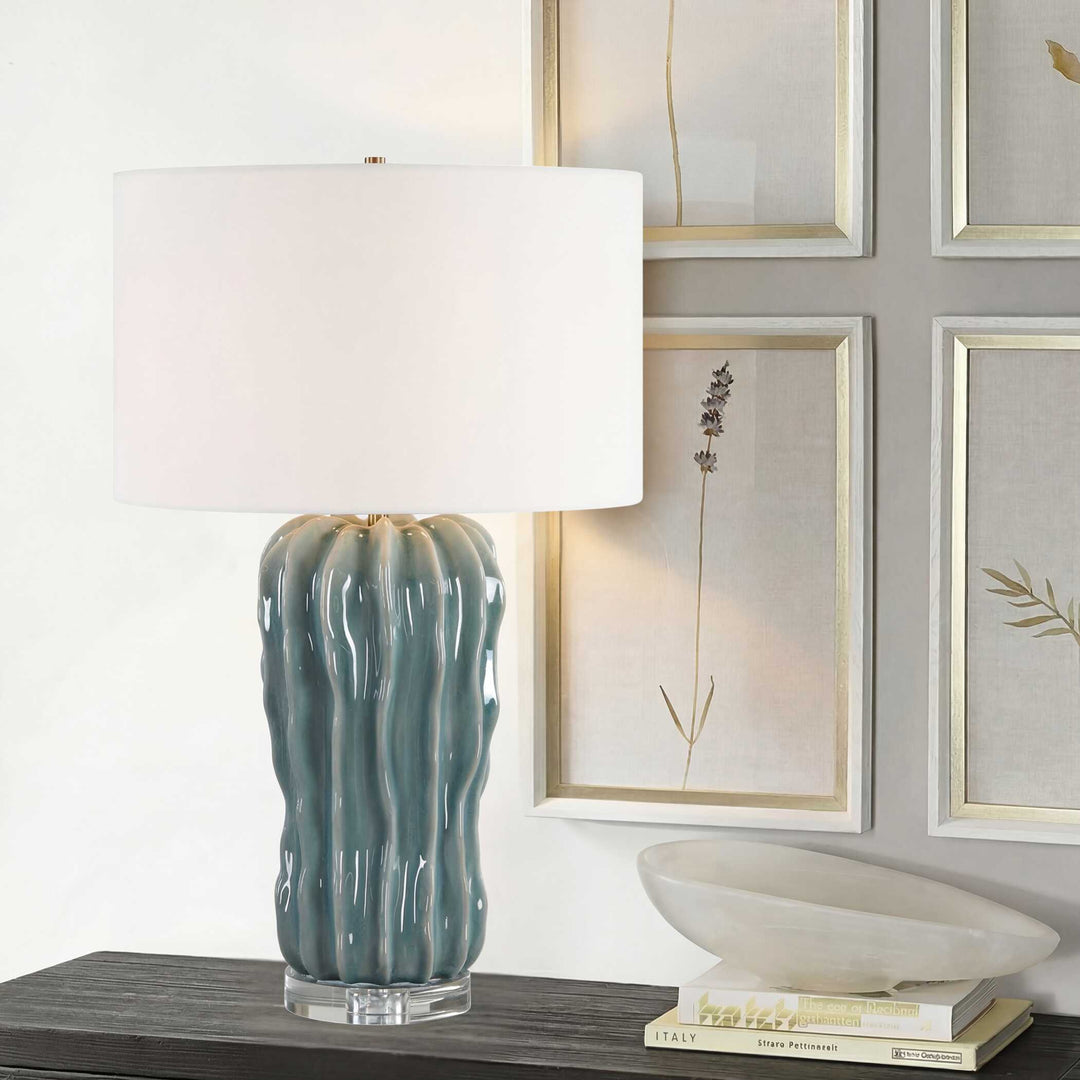 Niese Light Blue Glaze Table Lamp