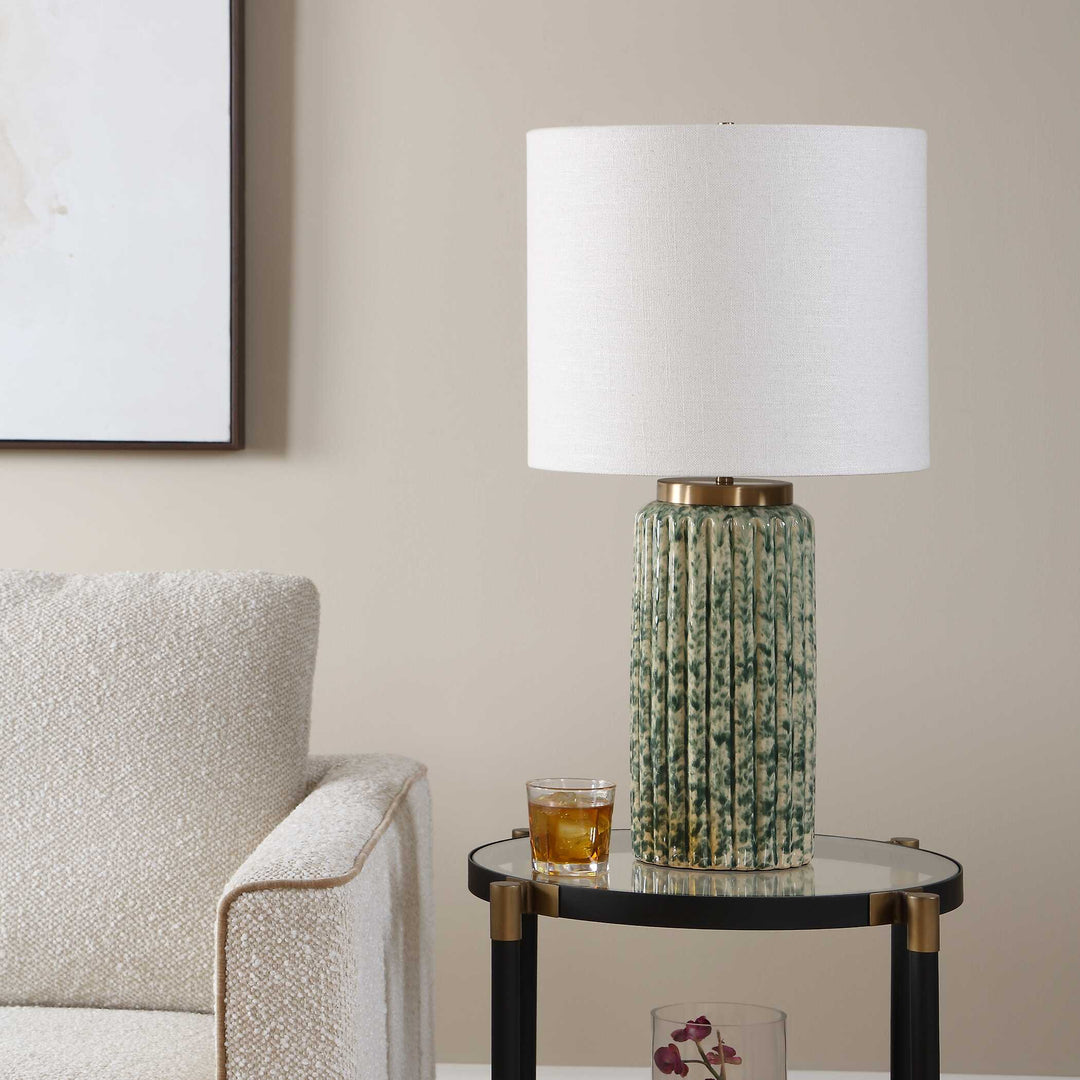 Hensley Ivory & Green Table Lamp