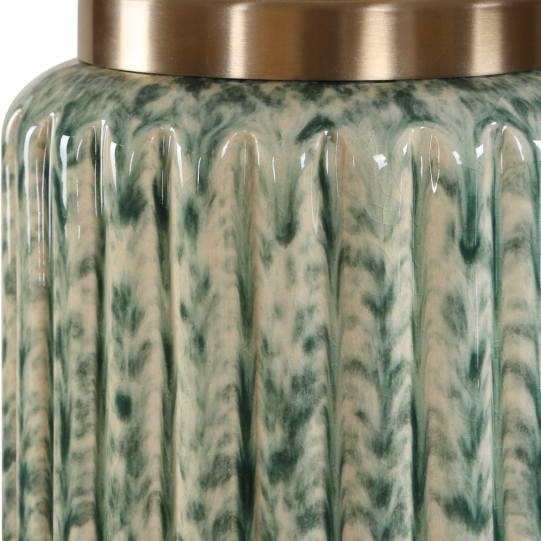 Hensley Ivory & Green Table Lamp