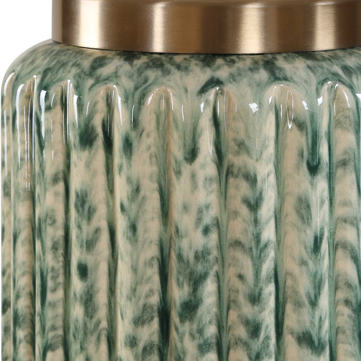 Hensley Ivory & Green Table Lamp