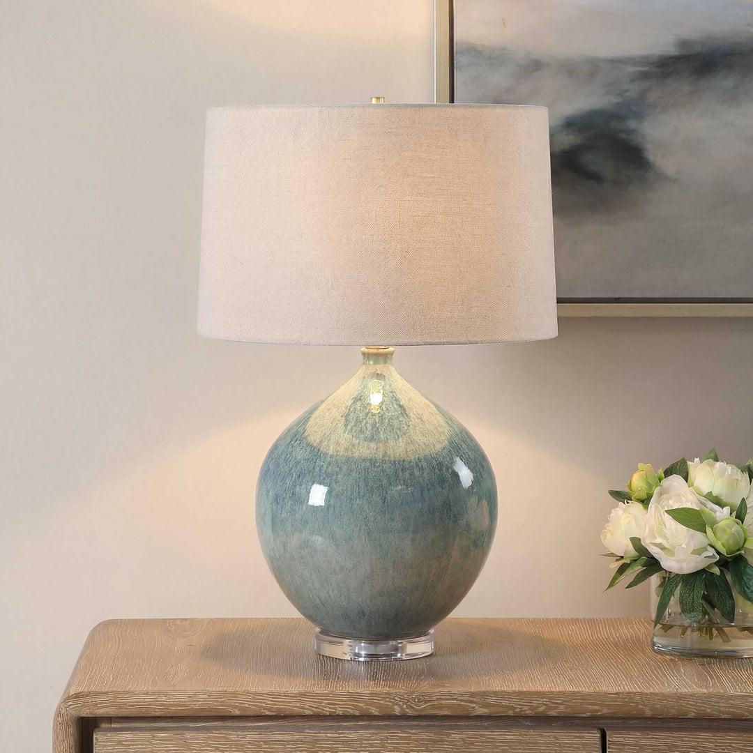 Callista Teal Blue Table Lamp