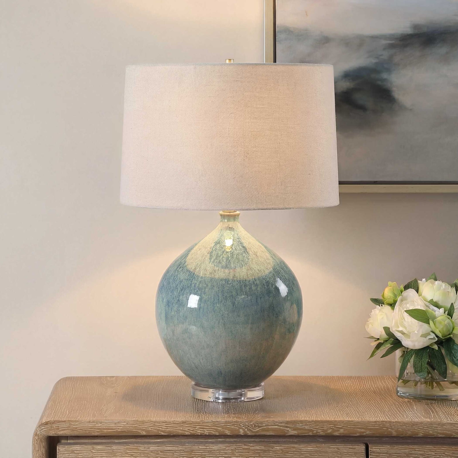 Callista Teal Blue Table Lamp