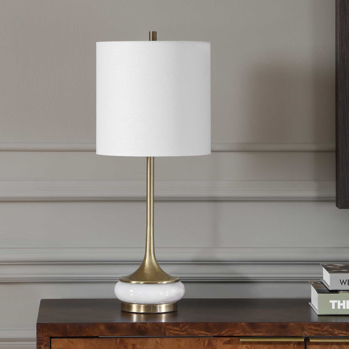 Molena Brass & Pearly Stone Table Lamp