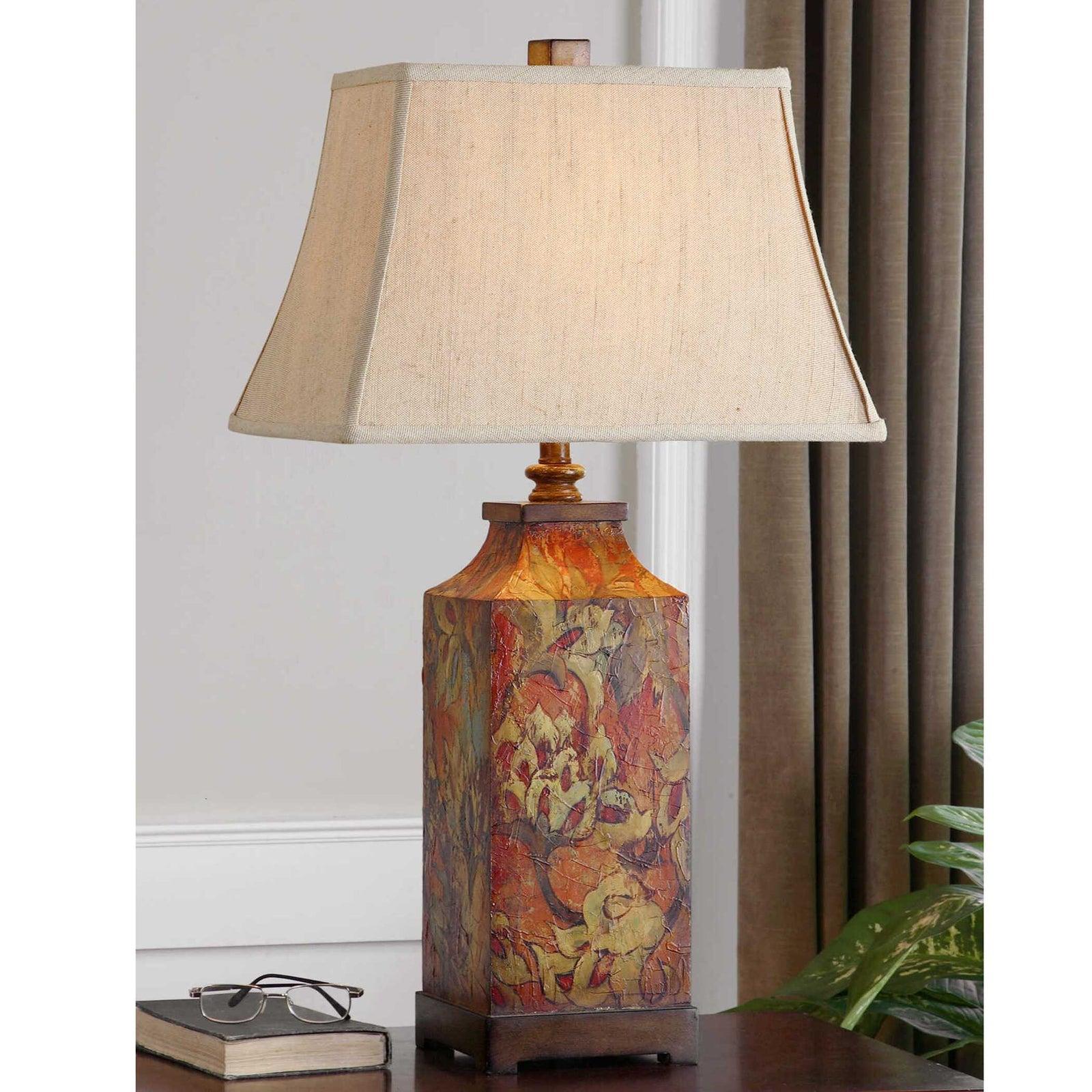American Home Furniture Uttermost Colorful Flowers Table Lamp