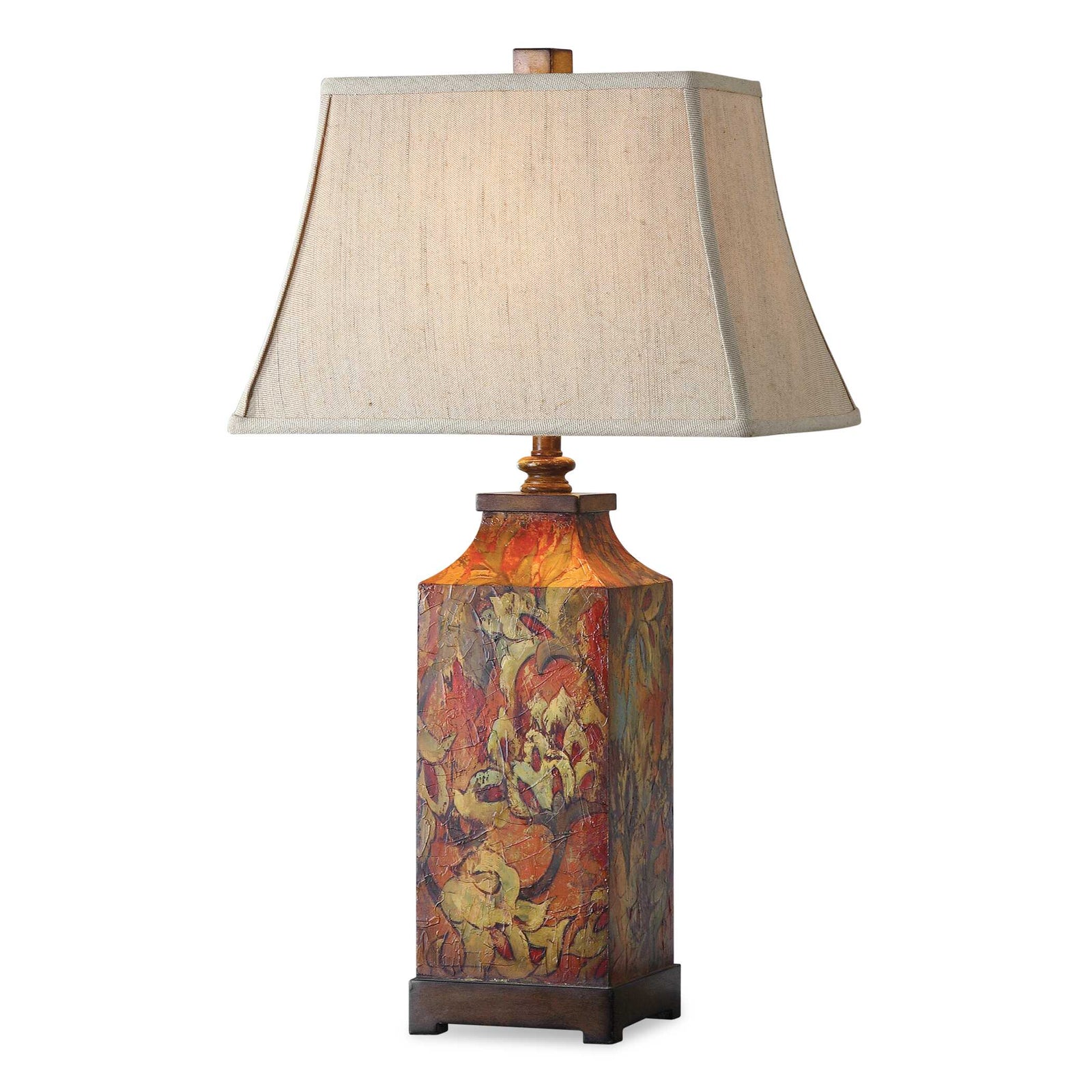 American Home Furniture Uttermost Colorful Flowers Table Lamp