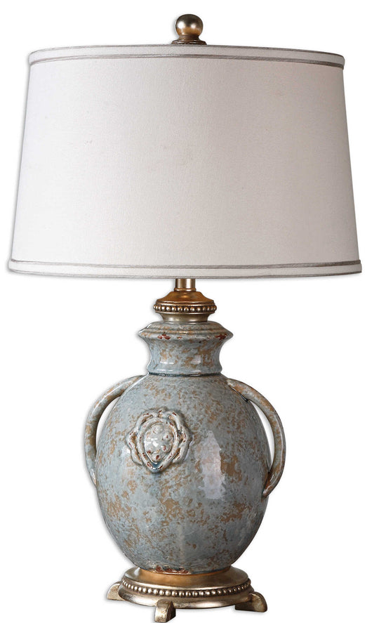 American Home Furniture Uttermost Cancello Blue Glaze Lamp