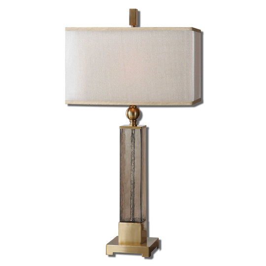 American Home Furniture Uttermost Caecilia Amber Glass Table Lamp