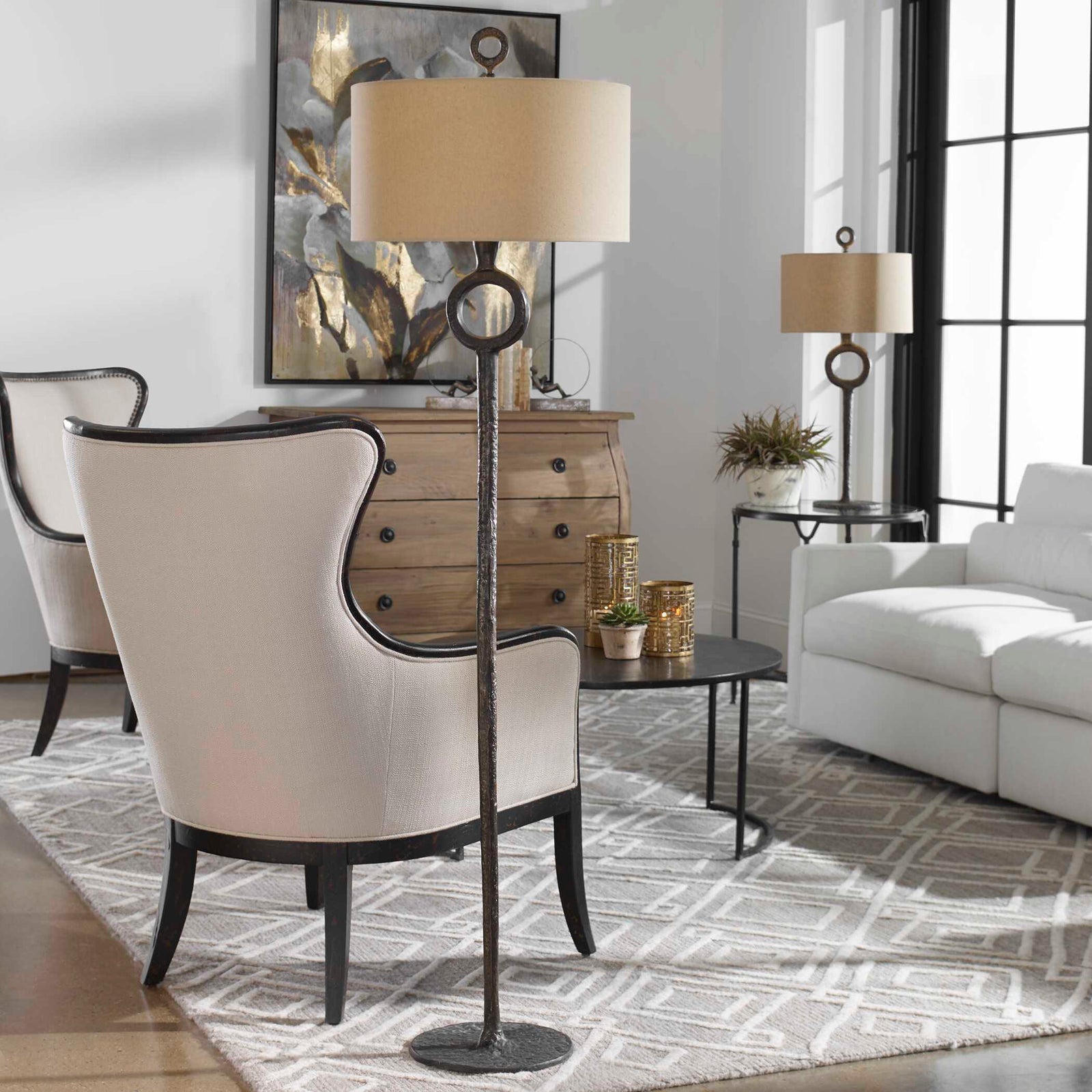 American Home Furniture Uttermost Ferro Cast Iron Floor Lamp