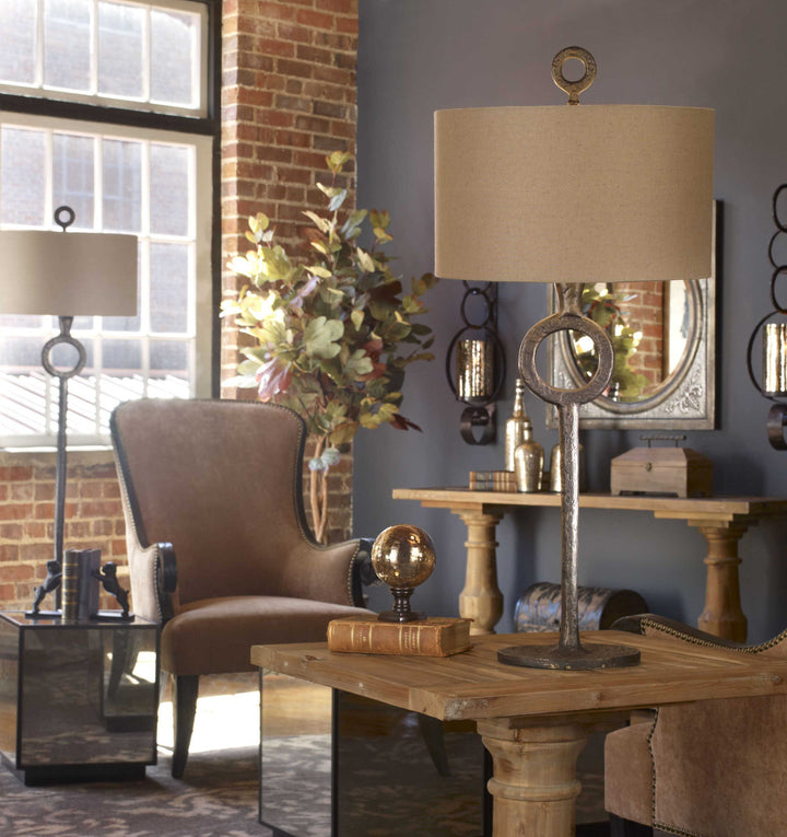 American Home Furniture Uttermost Ferro Cast Iron Table Lamp