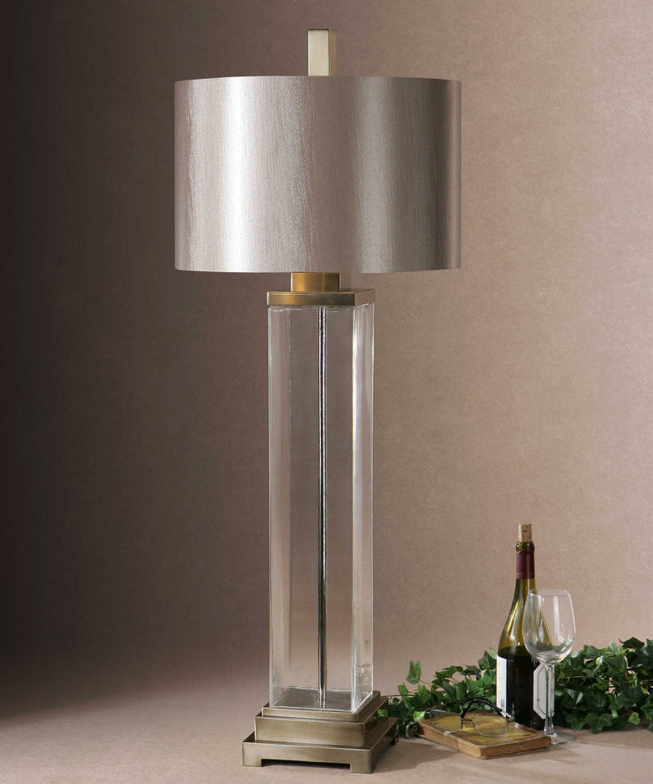 American Home Furniture Uttermost Drustan Clear Glass Table Lamp