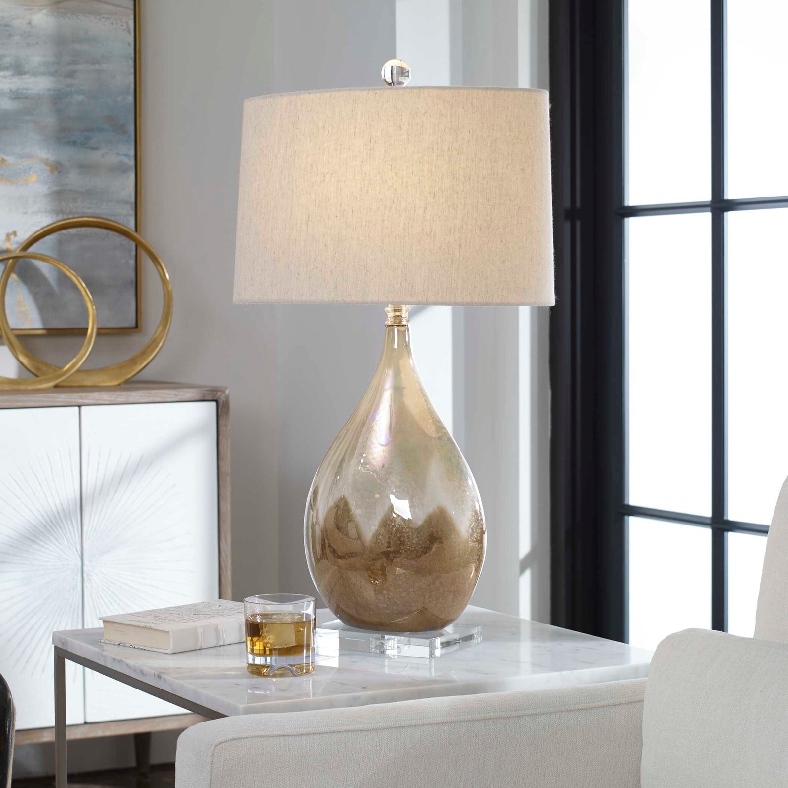 American Home Furniture Uttermost Flavian Glazed Ceramic Lamp